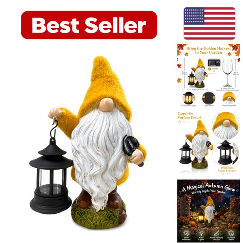 Fall outdoor decor gnome - fall, solar